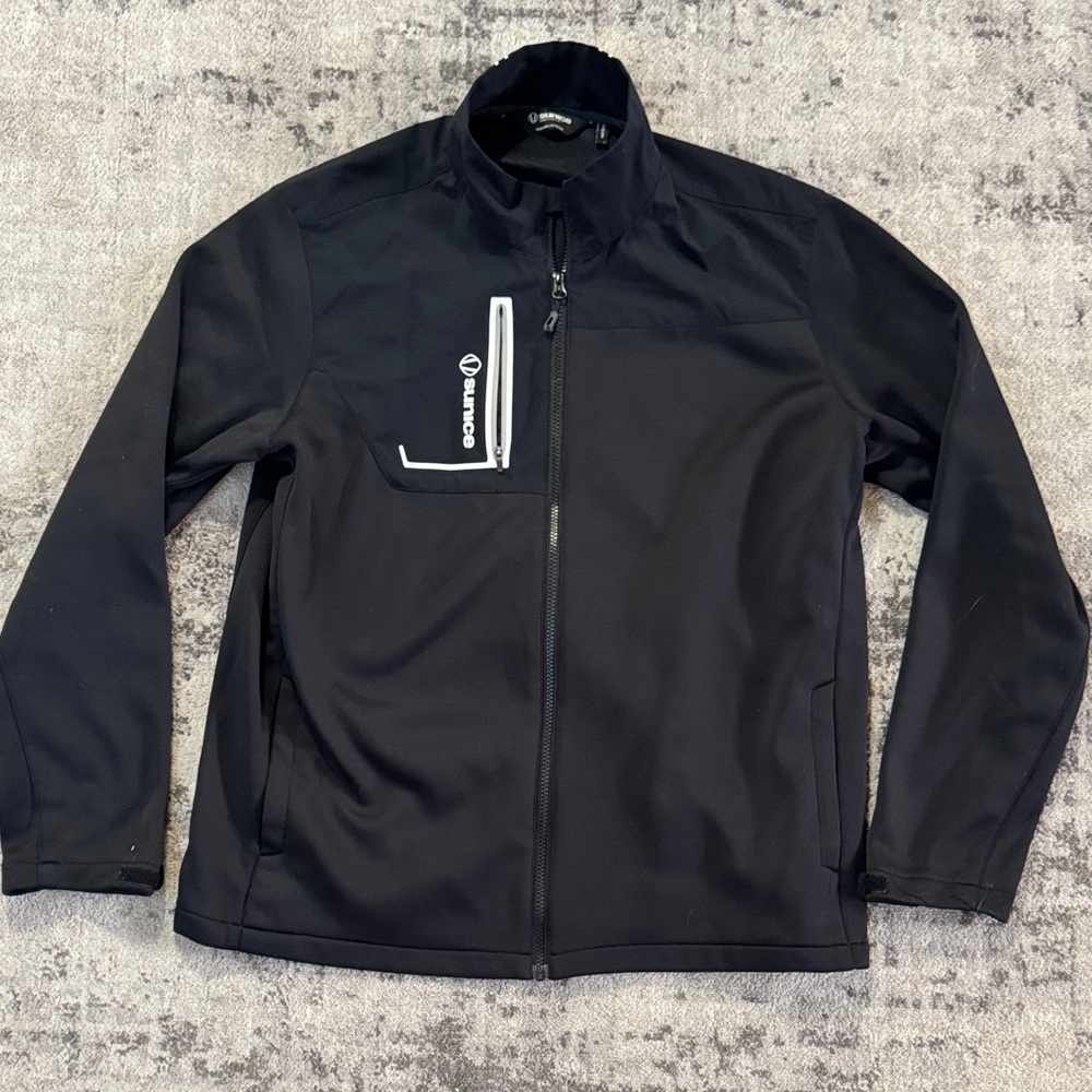 Sunice Men's Black Performance Softshell Jacket for Golf